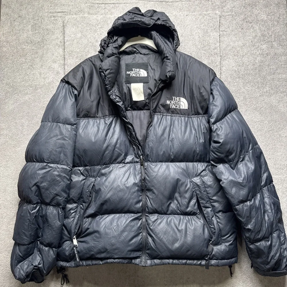 Vtg‎ 90s The North Face Jacket Mens L Blue TNF Nuptse NF002YO Puffer 700 Down